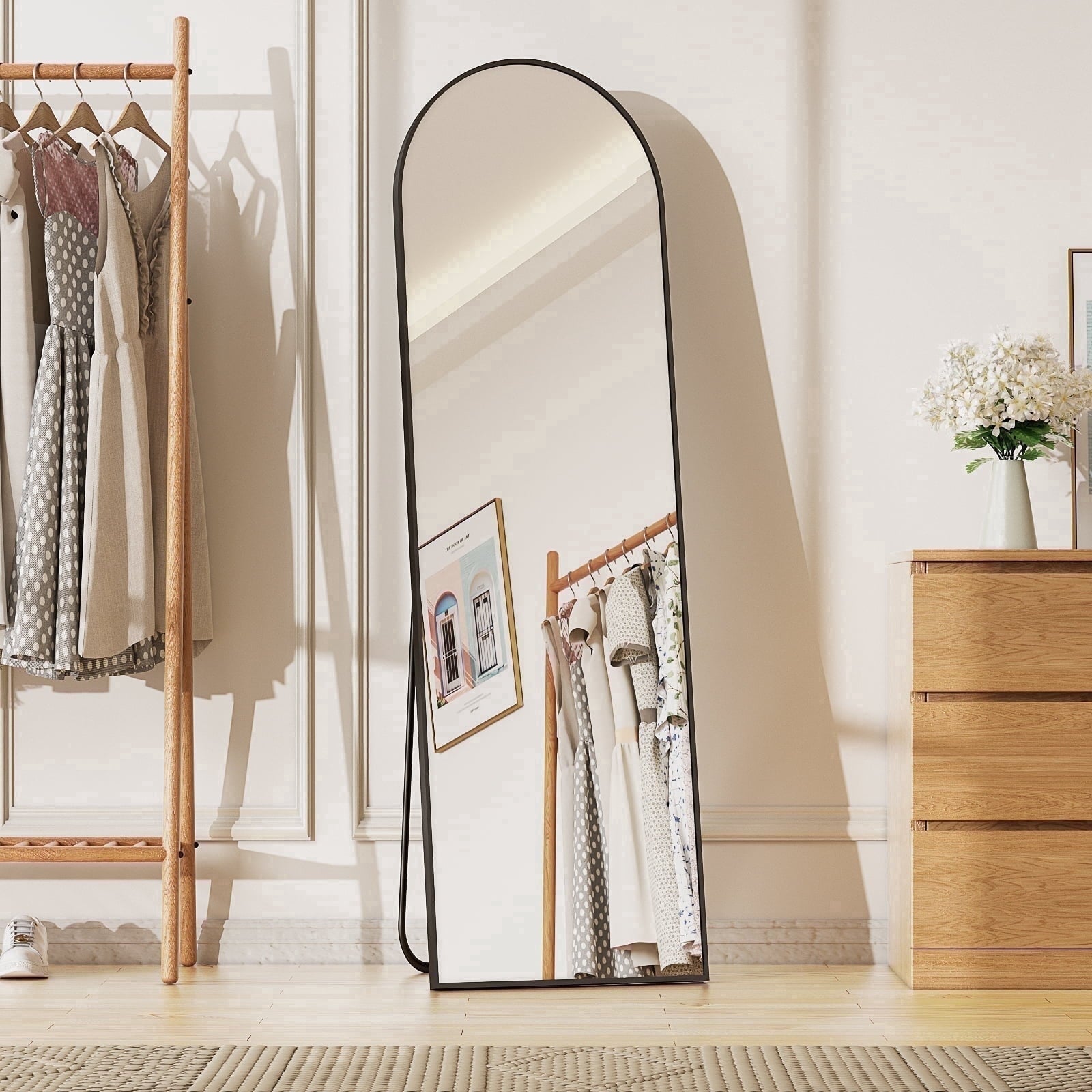 BEAUTYPEAK 64"x 21" Full Length Mirror Arched Standi