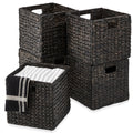 June Best Choice Products 10.5x10.5in Hyacinth Storage Baskets, Set of 5 Multipurpose Collapsible Organizers - Natural