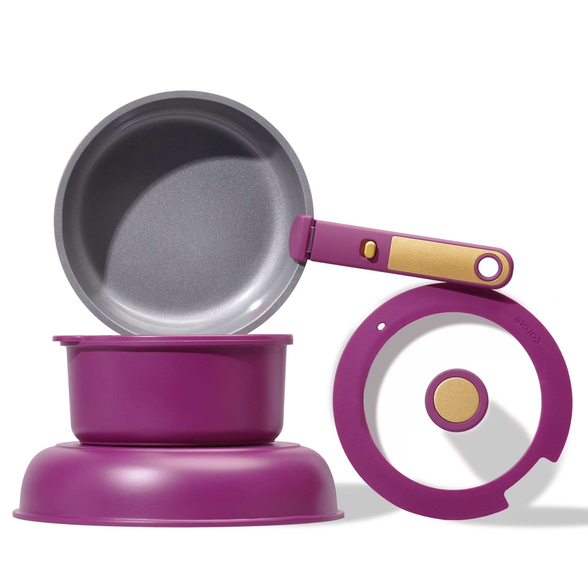 June Carote Nonstick Detachable Pots And Pans Set 6 Pieces Non Toxic Cookware Set With Induction Ovendishwasher Safe Easy For Storage Granite White