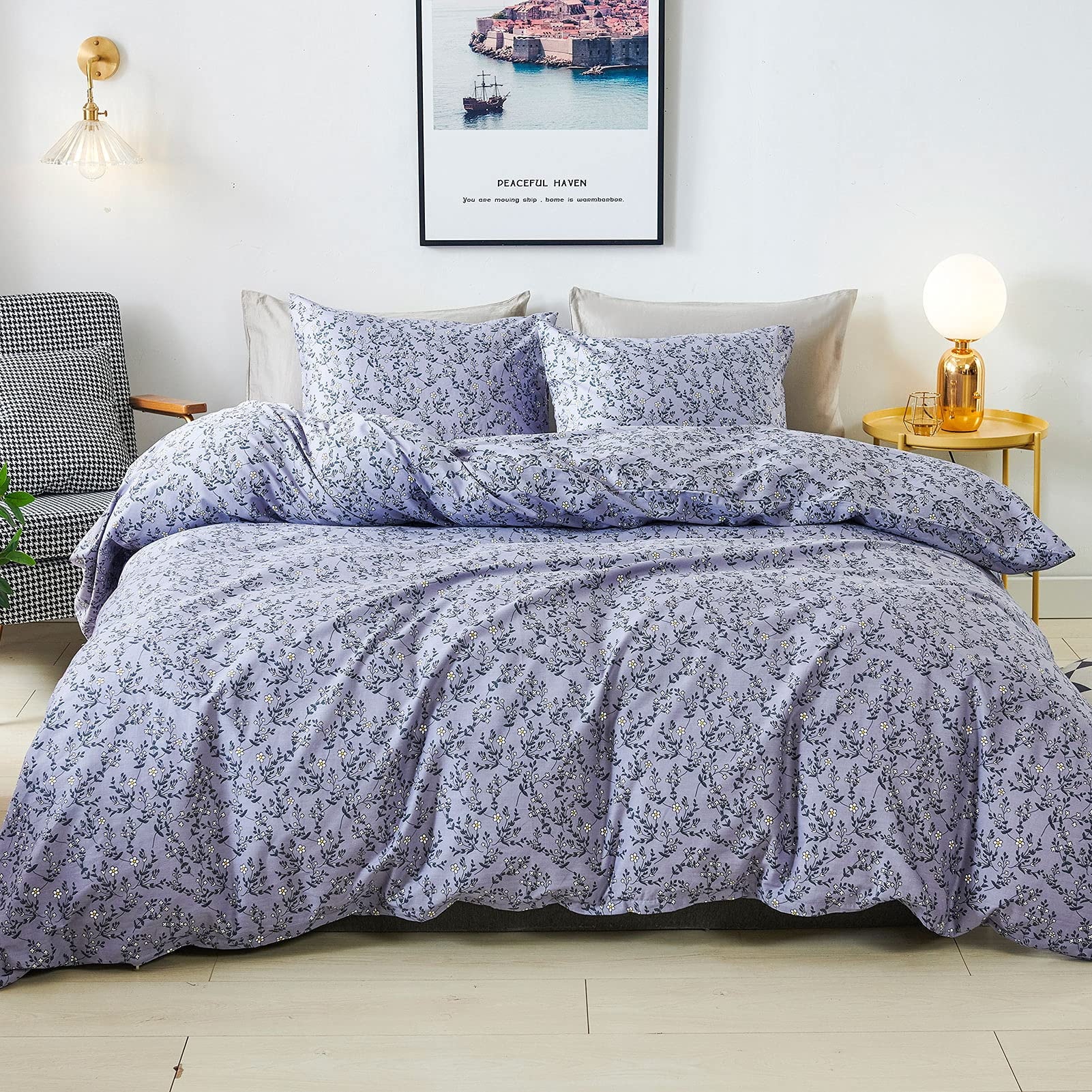 Honeilife 3Pc Duvet Cover King Size 100 Cotton Comf