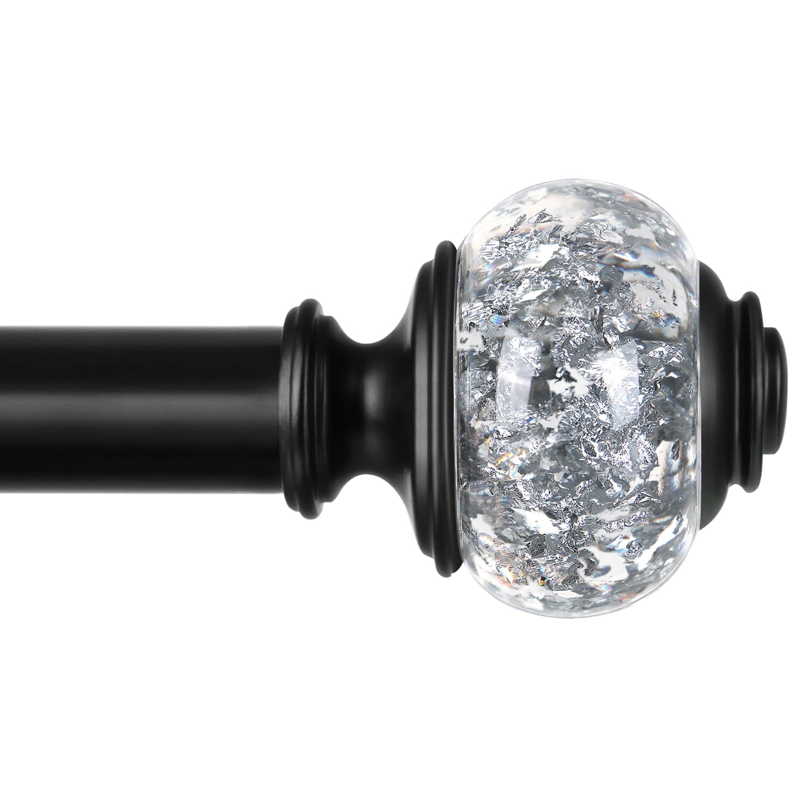 KAMANINA 7/8" Adjustable Single Curtain Rod with Tra