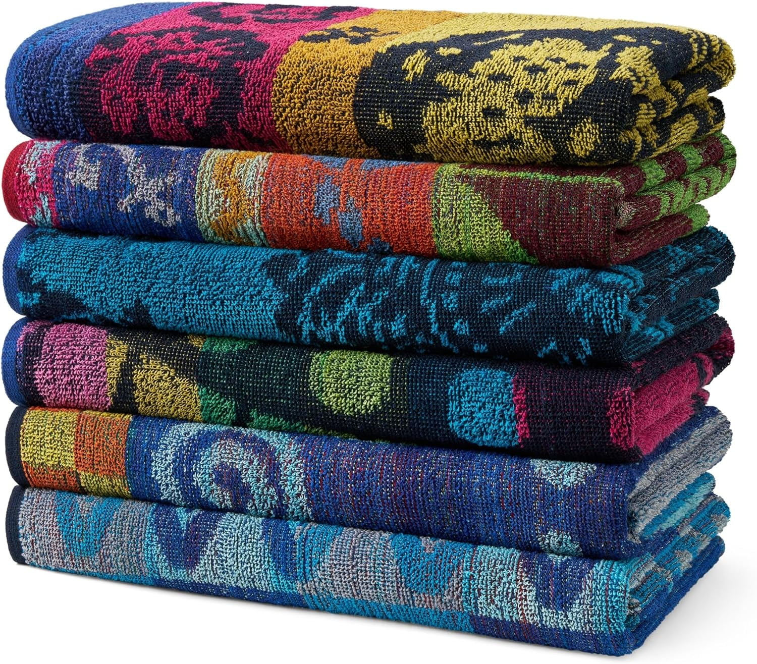June Kaufman  6 Pack Terry Beach Pool Towel Of Assorted Colors  30In X 60In Beach Towels