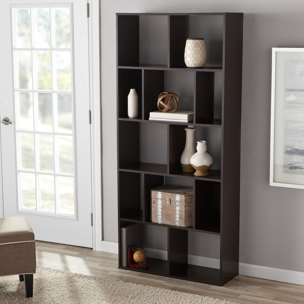 June Mainstays Modern 12-Cube Square Shelf Bookcase, White