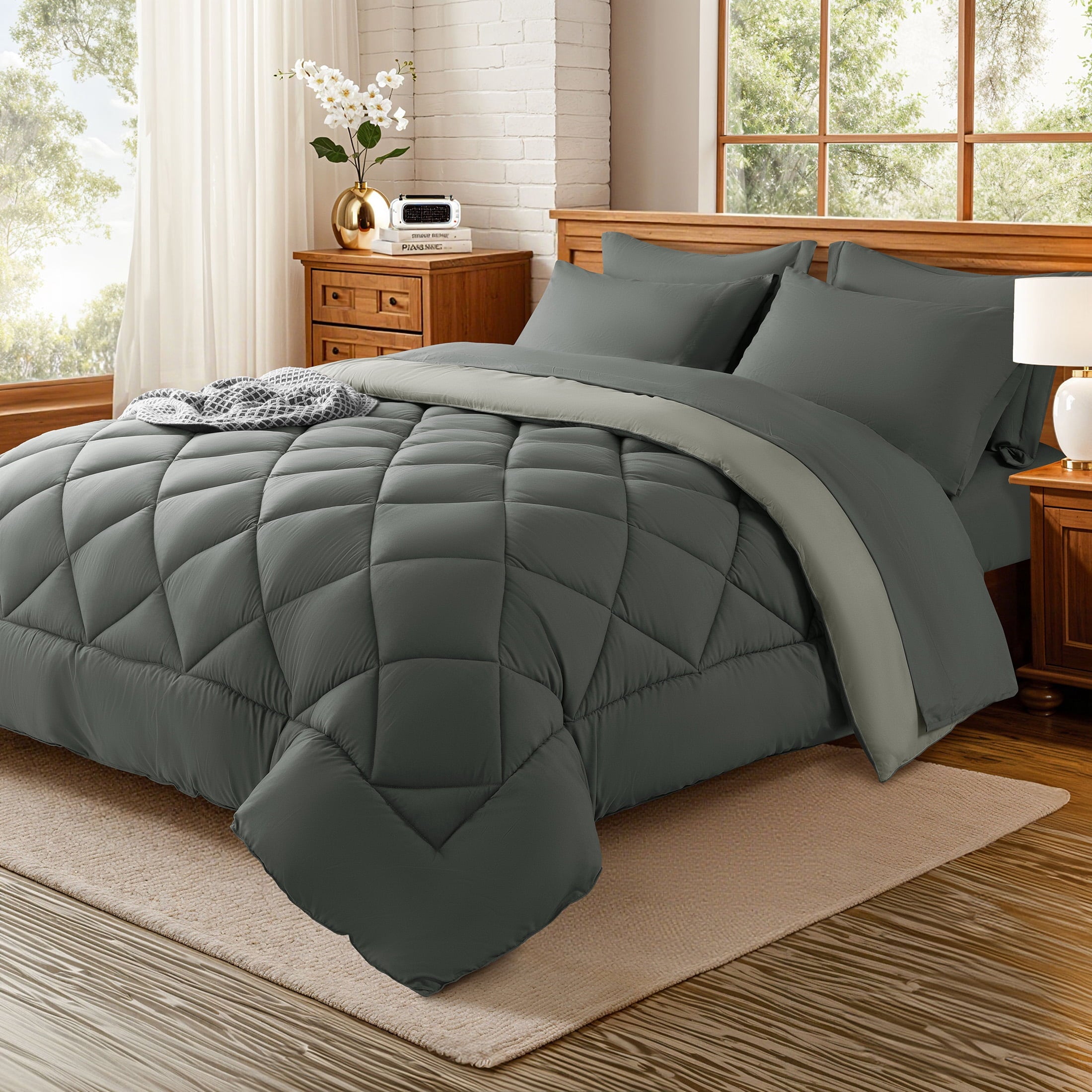 Sonoro Kate Queen Comforter Set Sage Green