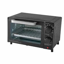June Mainstays 4 Slice Countertop Toaster Oven with 3 Settings, Includes Baking Rack and Pan, Black, New